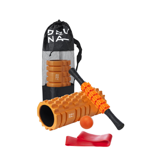 Rodillo de Masaje Muscular 4 en 1 Foam Roller con Palo y Bolas de Masaje para Relajación y Tejido Profundo