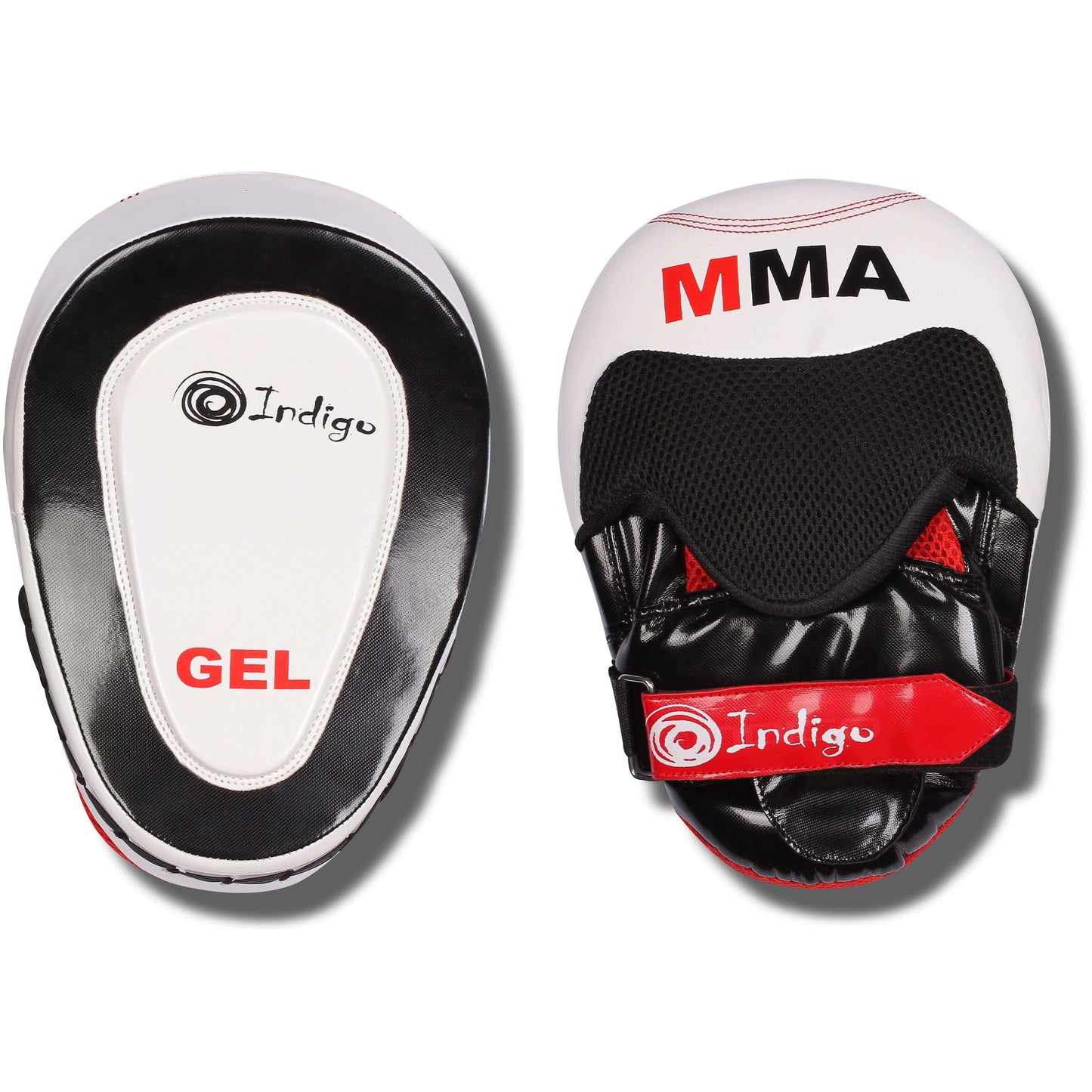 Mitaines De Boxe Courbes En PU (Paire) INDIGO Blanc-Noir 26* 20* 9 cm