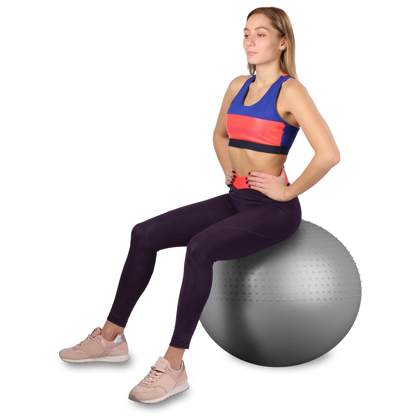 Balle De Gymnastique/Massage “2 En 1” Anti-Éclatement + Pompe INDIGO