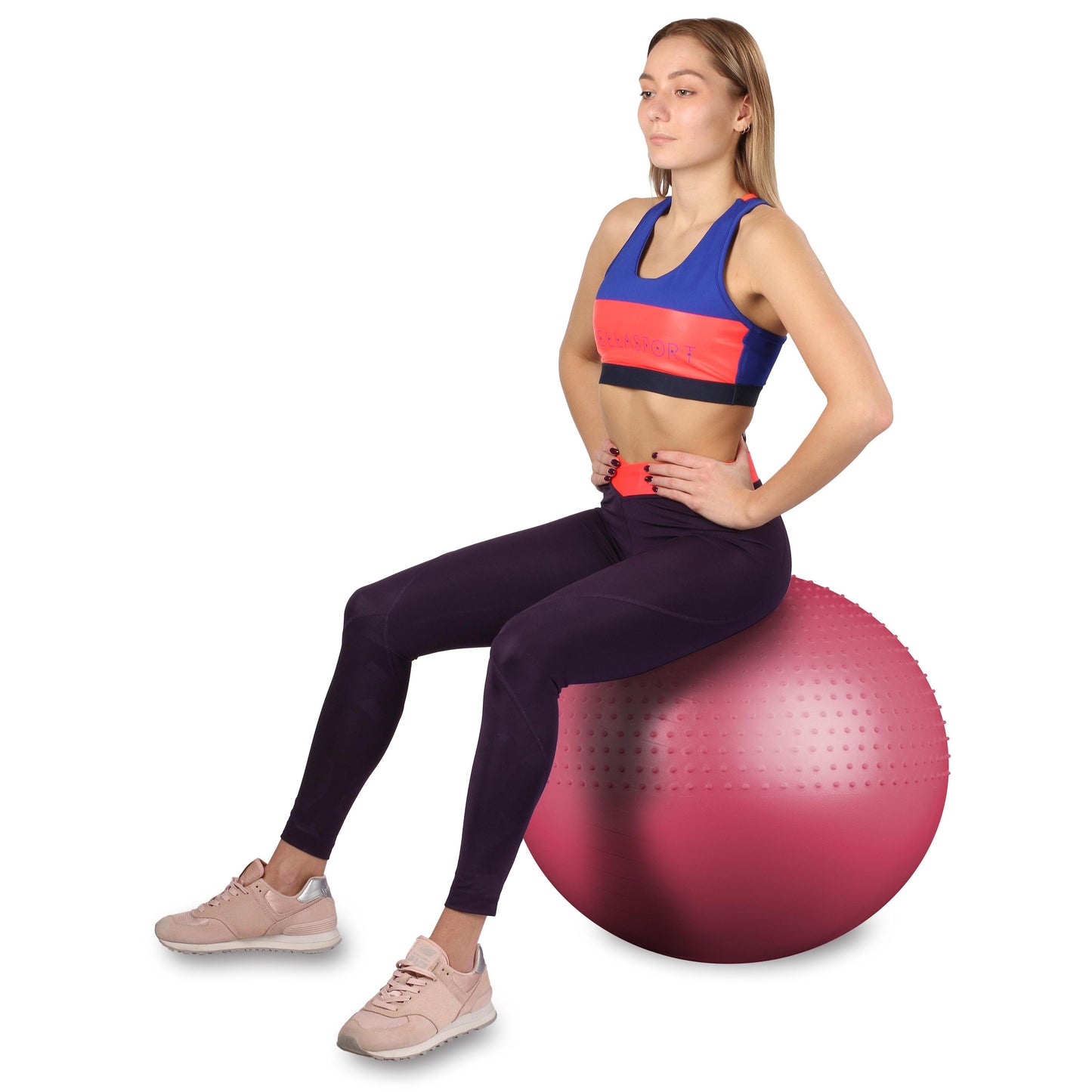 Balle De Gymnastique/Massage “2 En 1” Anti-Éclatement + Pompe INDIGO