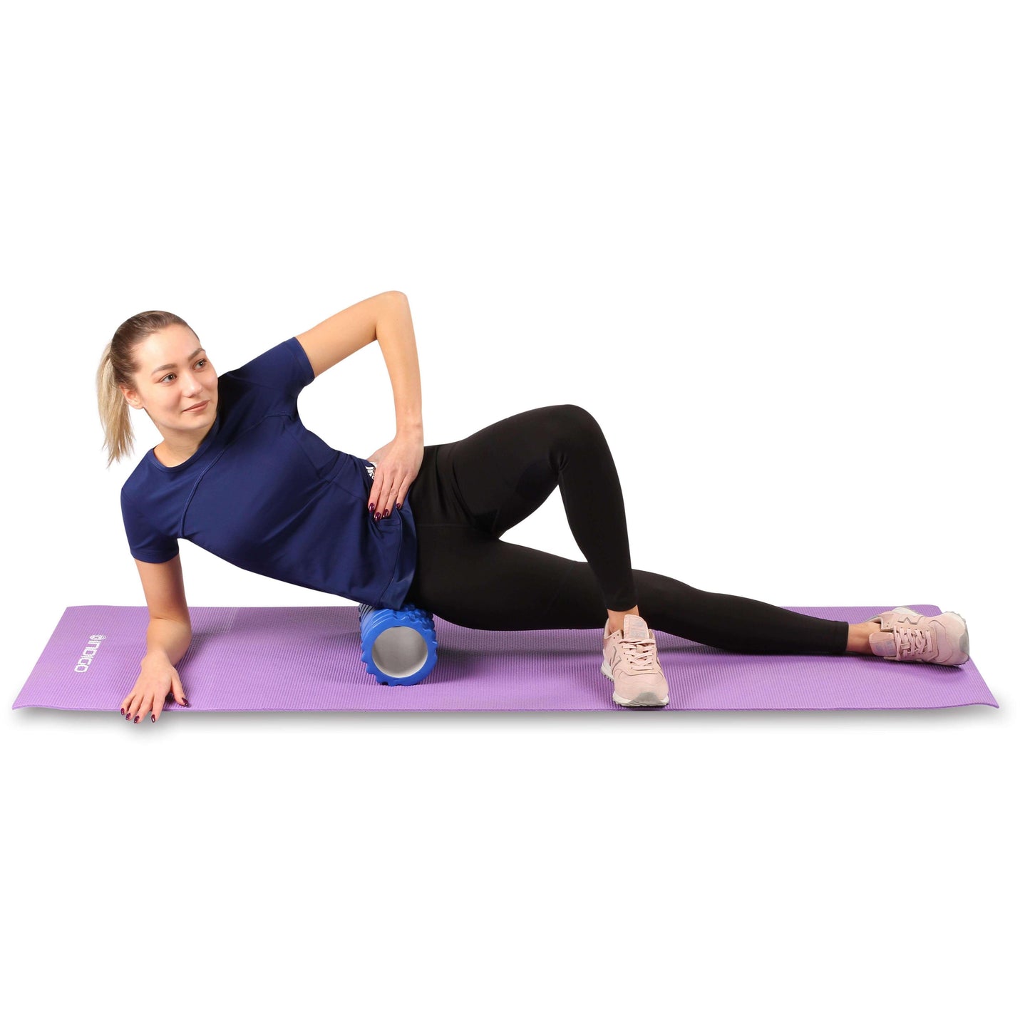 Rouleau En Mousse Rond Pour Massages Musculaires Et Yoga PVC INDIGO Multicolore 33*14 cm