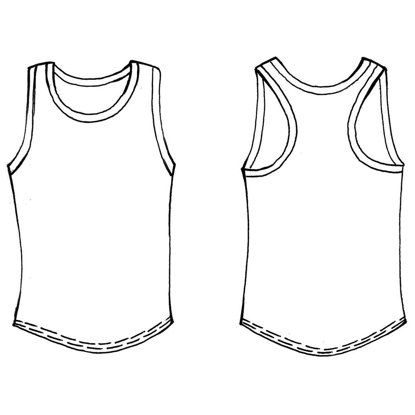 Tank Top with Indigo Black Trim