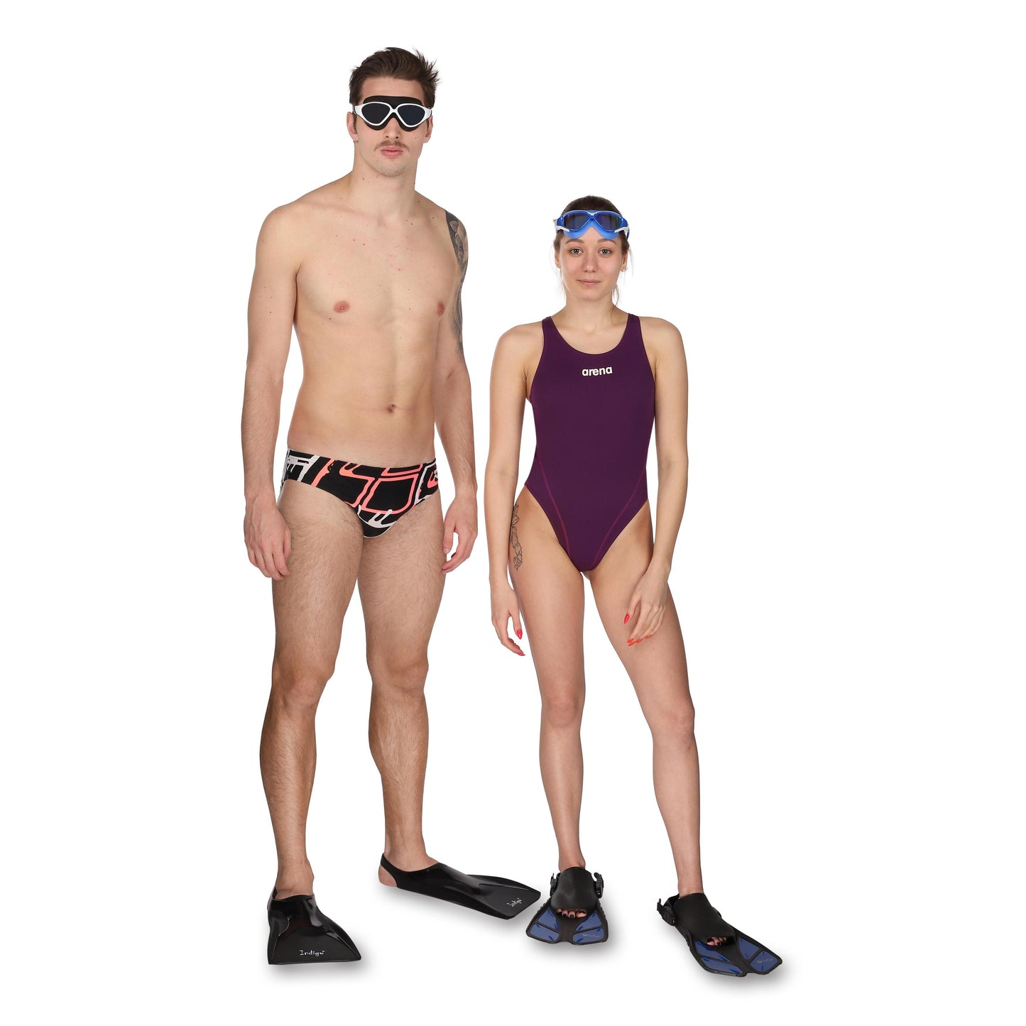 Palmes De Natation Enfant - Réglables Et Talon Ouvert TORPEDO INDIGO