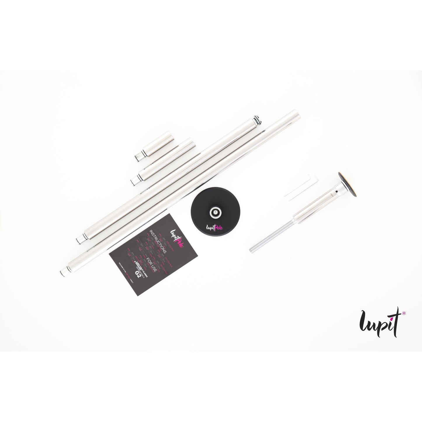 LUPIT Classic Pole Dance Bar 230-180 cm 42/45mm with Standard Locking