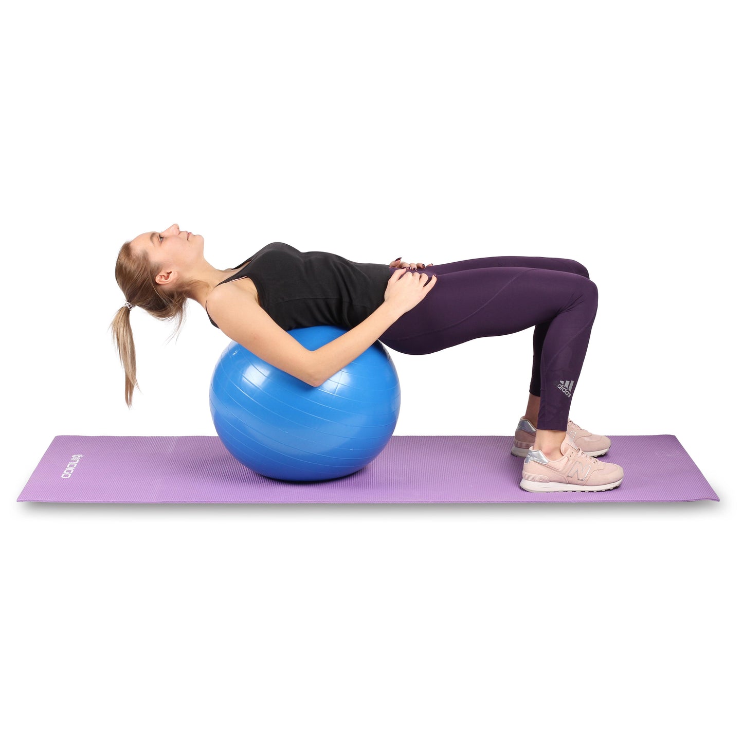 Balle De Gymnastique/Massage “2 En 1” Anti-Éclatement + Pompe INDIGO