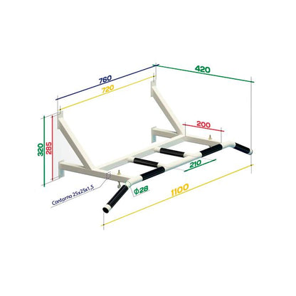 Barra de Elevações de Parede Até 150 Kg CLASSIC2 SPEKTR 76*32*42 cm