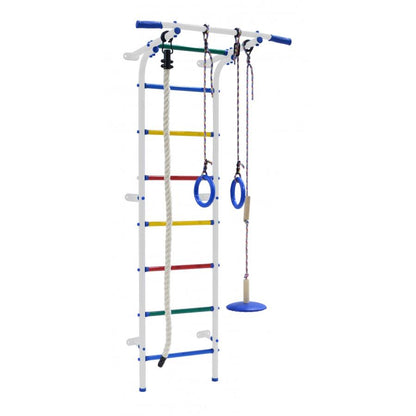 START MINI Wall-Mounted Children's Gym with Rungs, Rings, Rope, and Swing 180*60*47 cm