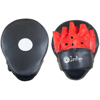 Manoplas de Boxeo Curvas de PU (Par) INDIGO 26*20*9 cm Negro-Rojo