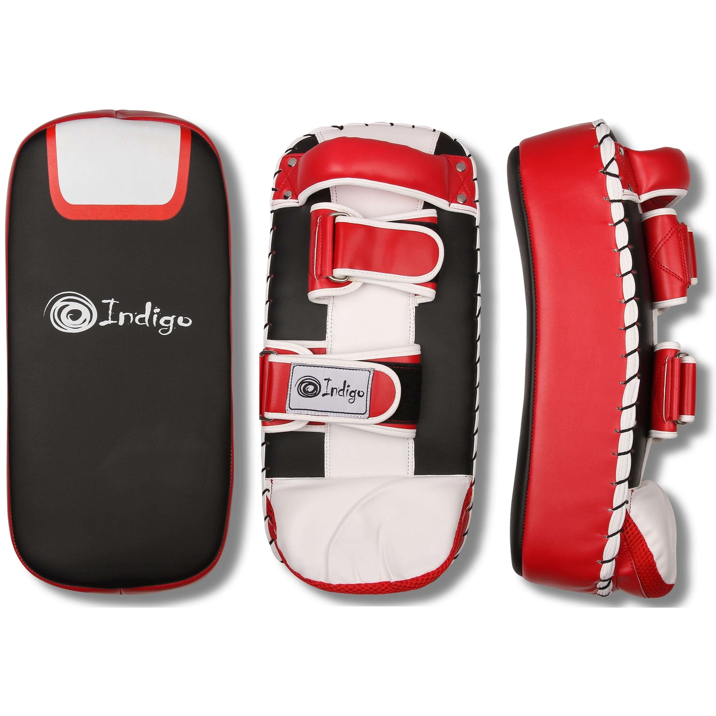 Makiwara Almofada Pad de Kickboxing e Muay Thai 41*22 cm Preto-Vermelho-Branco