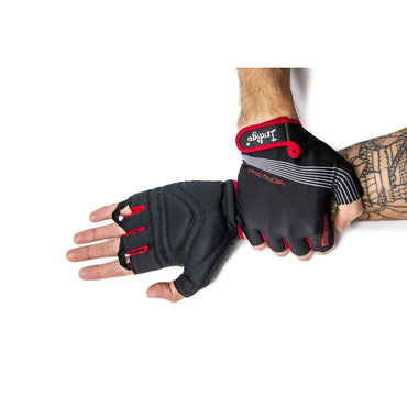 Guantes Fitness- Ciclismo Hombre INDIGO Negro-Rojo