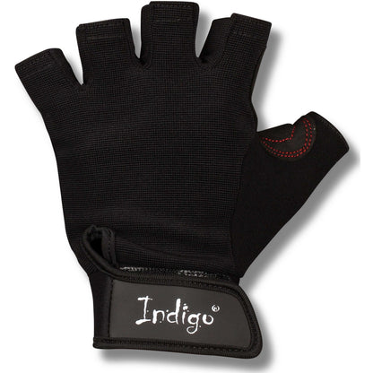 Guantes Fitness con Ajuste de Ante Elastano y Neopreno para Hombre INDIGO Negro