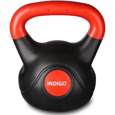 Kettlebell Plástico INDIGO Negro-Rojo