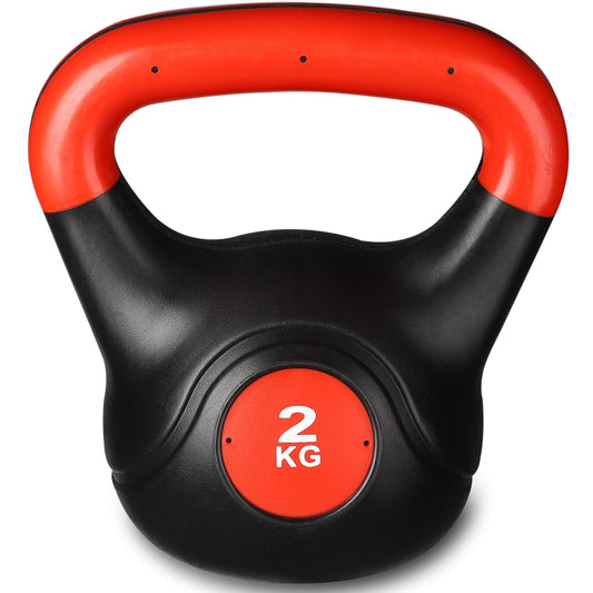 Kettlebell Plástico INDIGO Negro-Rojo