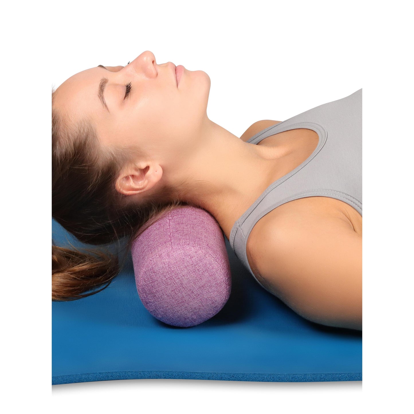 Rolo de Pano Recheado Para Massagem Muscular e Yoga INDIGO 34*9 cm