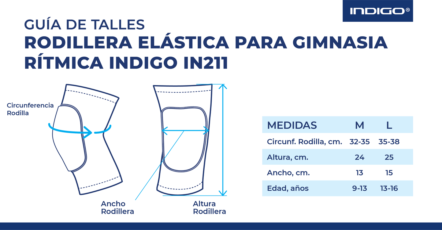 Rodilleras Elásticas para Gimnasia Rítmica INDIGO