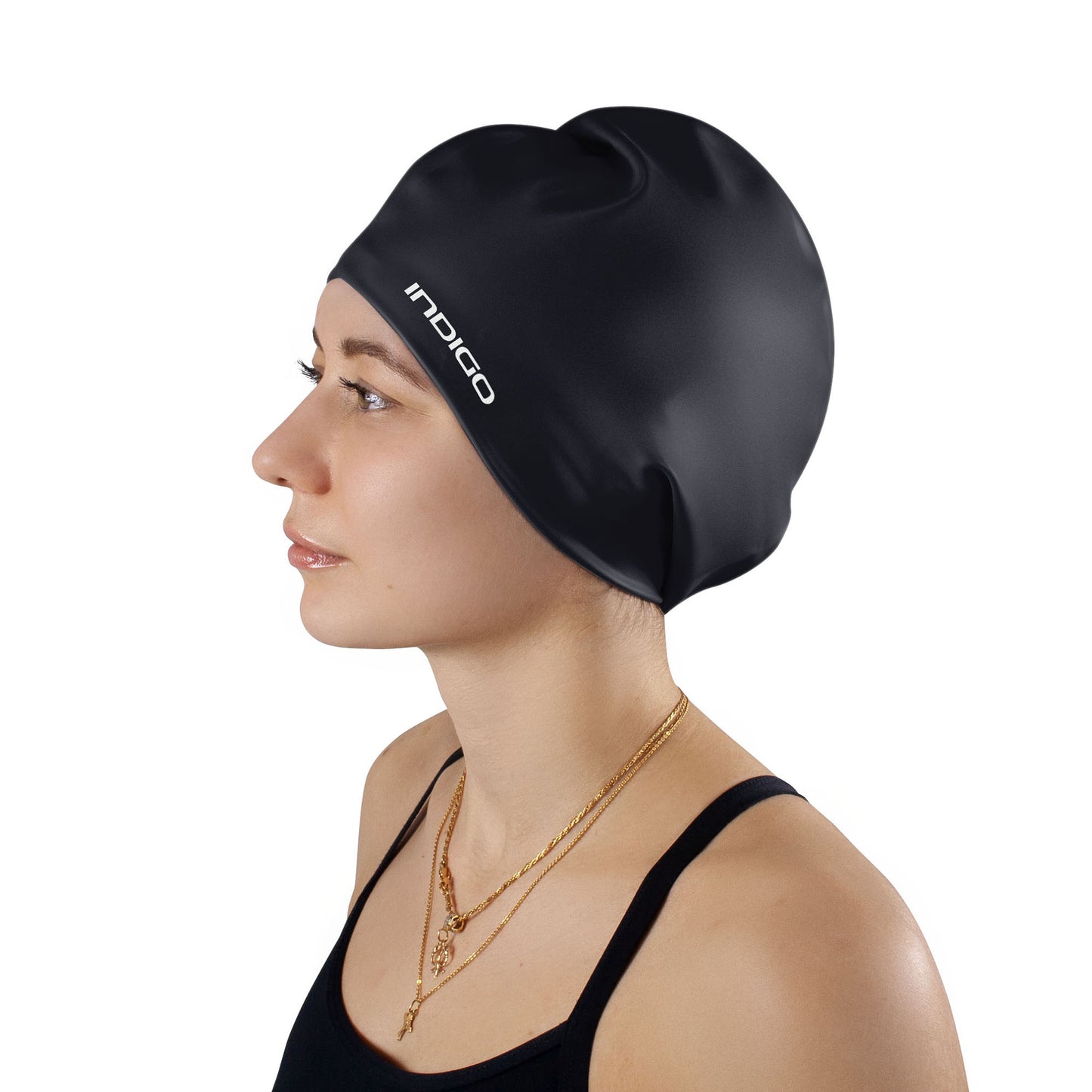 Gorro de Natación Silicona para Cabellos Largos Extra Grande INDIGO