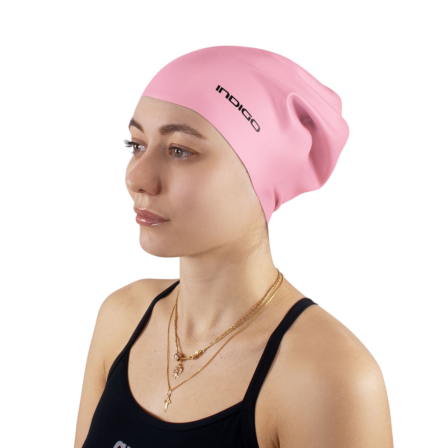 Gorro de Natación Silicona para Cabellos Largos Extra Grande INDIGO