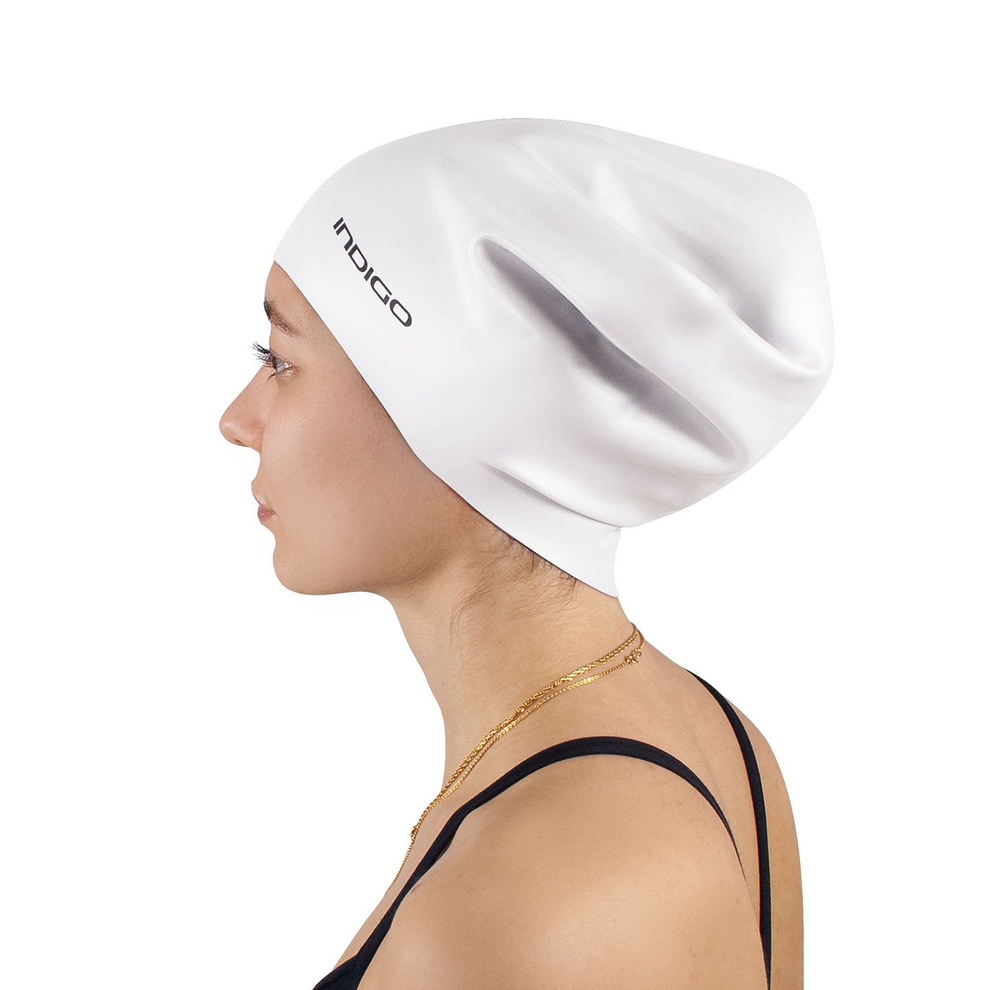 Gorro de Natación Silicona para Cabellos Largos Extra Grande INDIGO