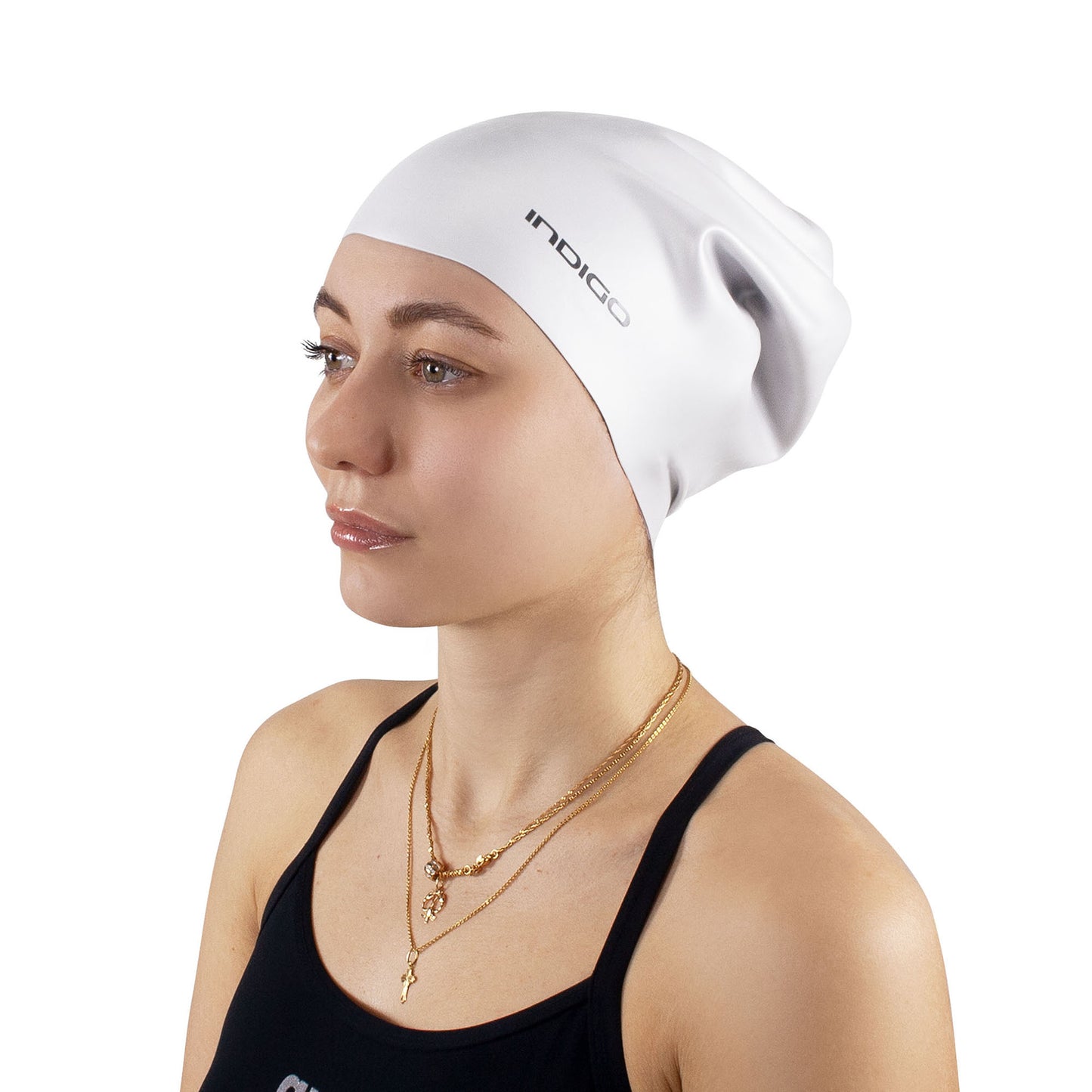 Gorro de Natación Silicona para Cabellos Largos Extra Grande INDIGO