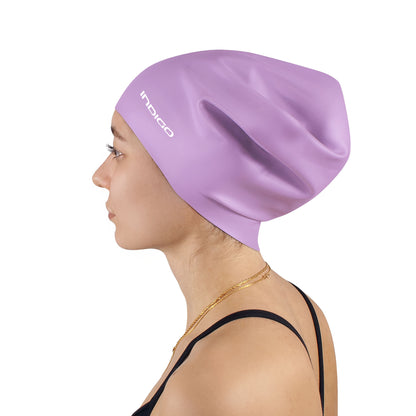 Gorro de Natación Silicona para Cabellos Largos Extra Grande INDIGO