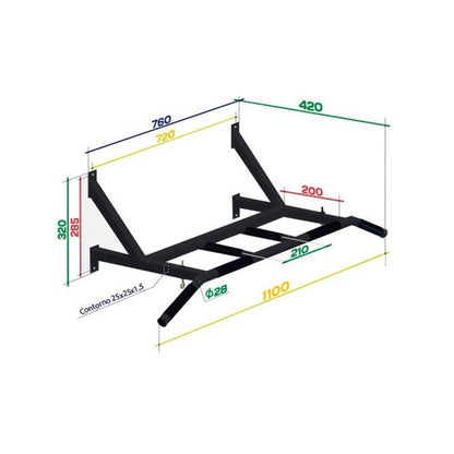 Barra de Dominadas de Pared hasta 150 Kg CLASSIC2 SPEKTR 76*32*42 cm