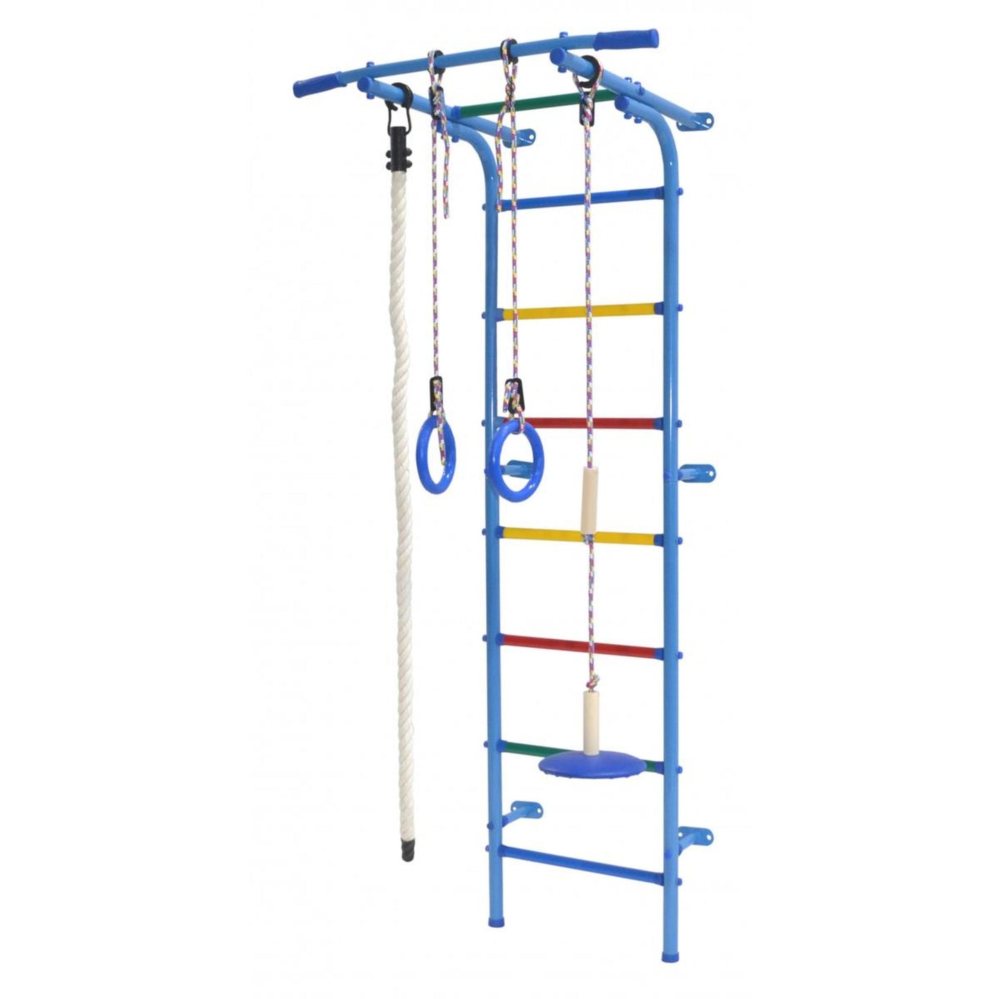 START MINI Wall-Mounted Children's Gym with Rungs, Rings, Rope, and Swing 180*60*47 cm