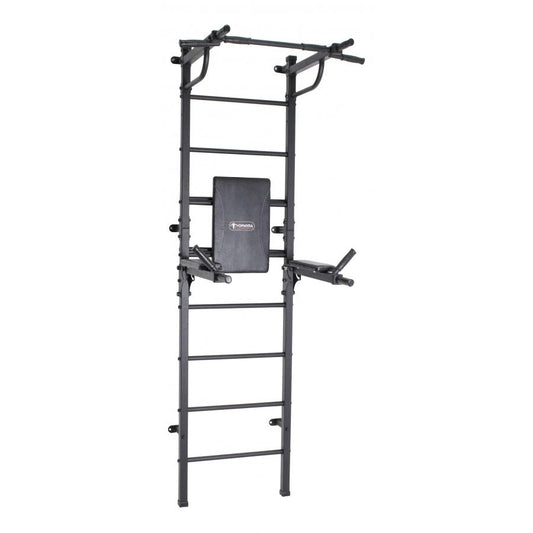 Gimnasio para Adultos de Pared  con Espaldera, Barra de Dips Plegables hasta 250 kg START 230*60*62.5 cm Negro